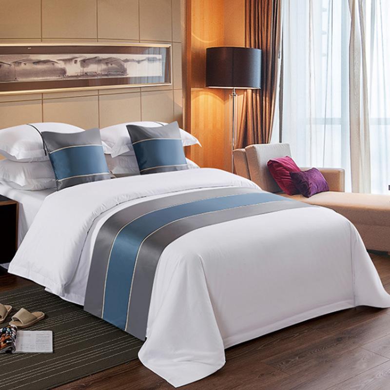 New Bed Tail Flag Decorative Cloth Home Textile Bedding Embroidered Long Strip Bed Cover Table Flag Universal in Multiple Colors