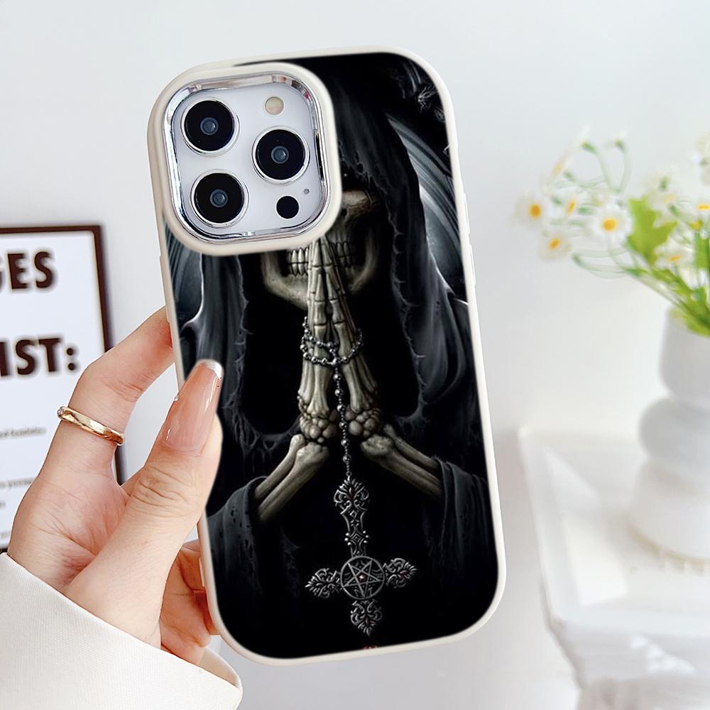 LZ13 Death Prayer Grim Reaper Skull Soft Phone Case for Samsung S24 Ultra S23 Plus A16 A54 A34 A06 Infinix Hot 40 30i Lens Protection Shockproof Cover