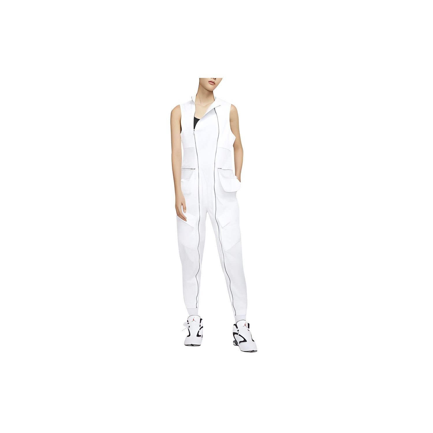 Jordan Casual Letter Pattern Stand Collar Zipper Jumpsuit Women jumpsuit CU6316-100 2XL