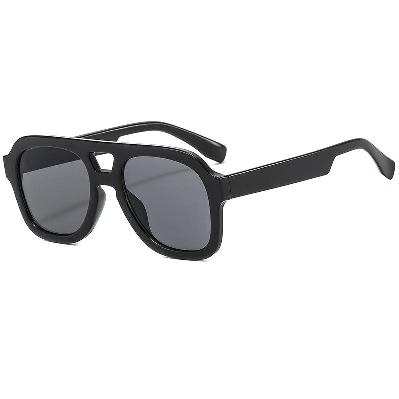 New fashion trend retro double beam large frame square sunglasses sunglasses