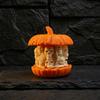 Skull Pumpkin Desktop Decoration 3D Printed Figurine, Gothic Skeleton Statue, Horror Decor Creepy Ornament for Home Office Holiday Party Caving