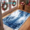 1pc, 2D Flat Printing, Blues Ink Bamboo Scenery Chinese National Style Entrance Mat, Non-Slip And Machine Washable Easy To Clean Polyester Carpet, Sui
