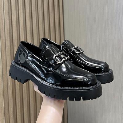 One-Pedal Small Leather Shoes Male Retro Student Korean Version British College Style Single Shoes Lazy Loafers 21288-T