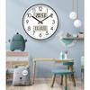 kxptso Wall Clock, Analog Temperature and Humidity Display, Digital Calendar, LCD Display, Quiet, Continuous Second Hand, Analog Wall Clock (A, 35cm)