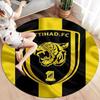 Al-Ittihad FC Round Area Rug,Carpet Rug for Living Room Bedroom Sofa Playroom Decor,Non-slip Floor Mat