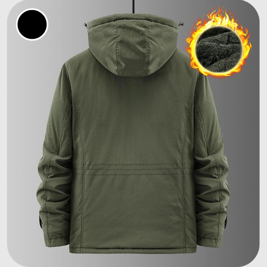 Cappotto invernale in velluto di cotone ispessito Giacca da uomo Giacca da alpinismo antivento e impermeabile da esterno Giacca di media lunghezza da uomo M-5XL