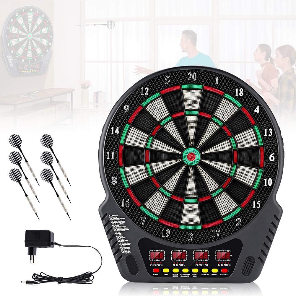Electronic Dartboard Multiplayer Dart Machine Dartboard with 6 Darts, Replacement Tips 27 Games and 243 Variants for 16