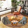 1pc Cowboy Town Round Chair mat Area Rug - Non-Slip, Floor Mat for Office, Bedroom, home decor Christmas Gift p0811420