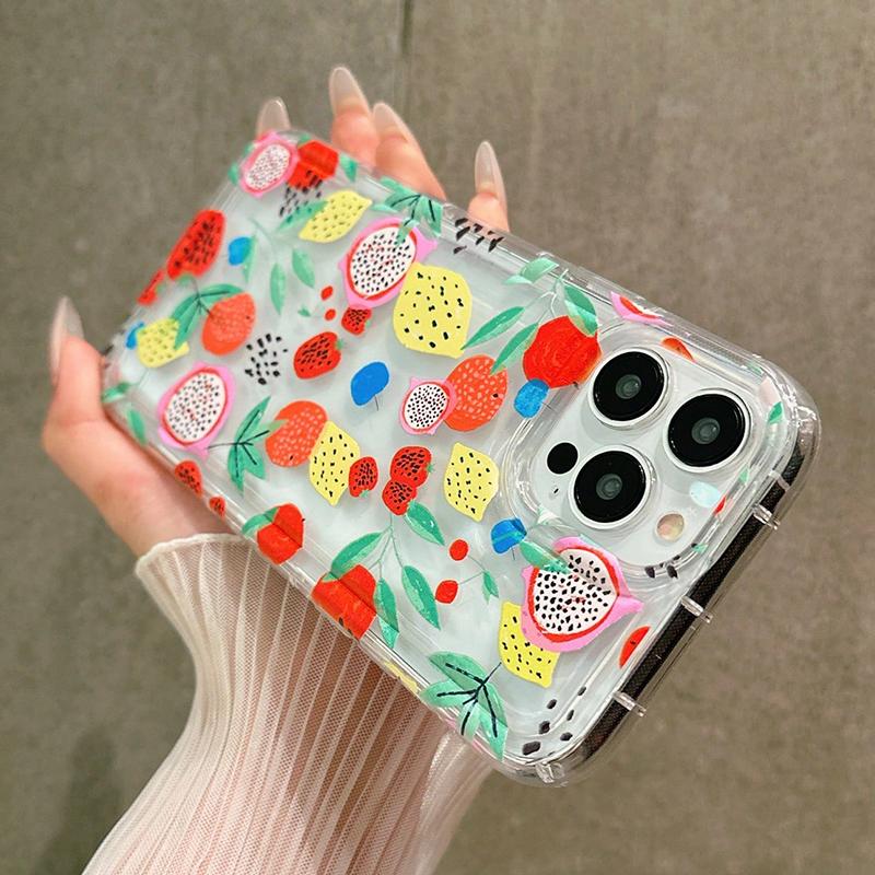 Summer Fruit Pattern Soft Phone Case For iPhone 11 12 13 14 15 16 Pro Max XR XS X 7 8 Plus SE2 Shockproof Silicone Clear Cover