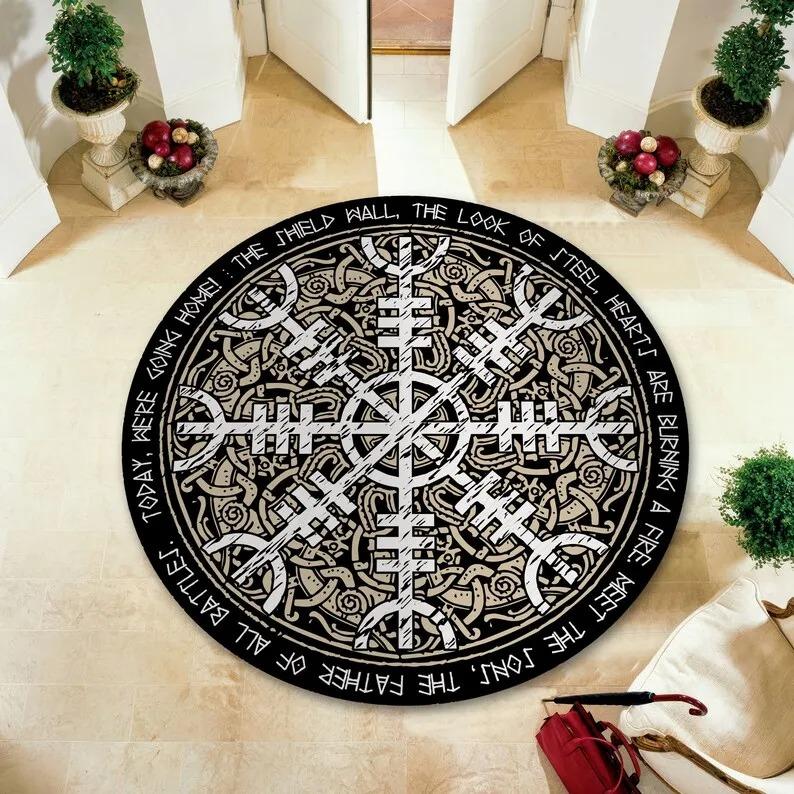 Mystic Magic Circle Round Theme Interior Non-Slip Rug Bedroom Meditation Zone Ideal Decorative Rug Boy's Birthday Gift