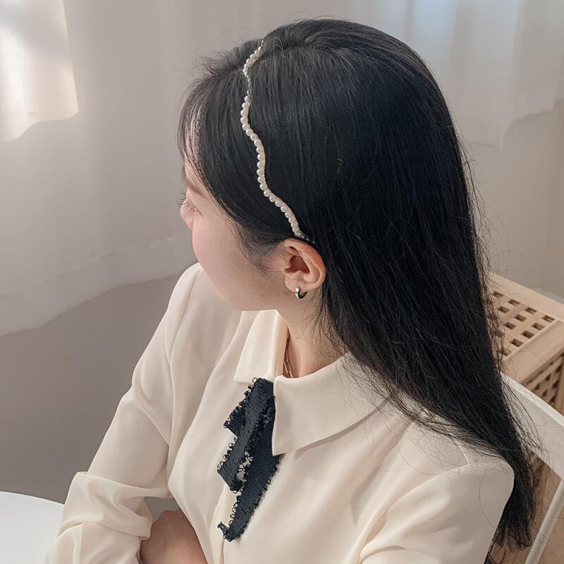Women s Lovely Wave Pearl Pearl Hair Headband A25673_ONECOLOR