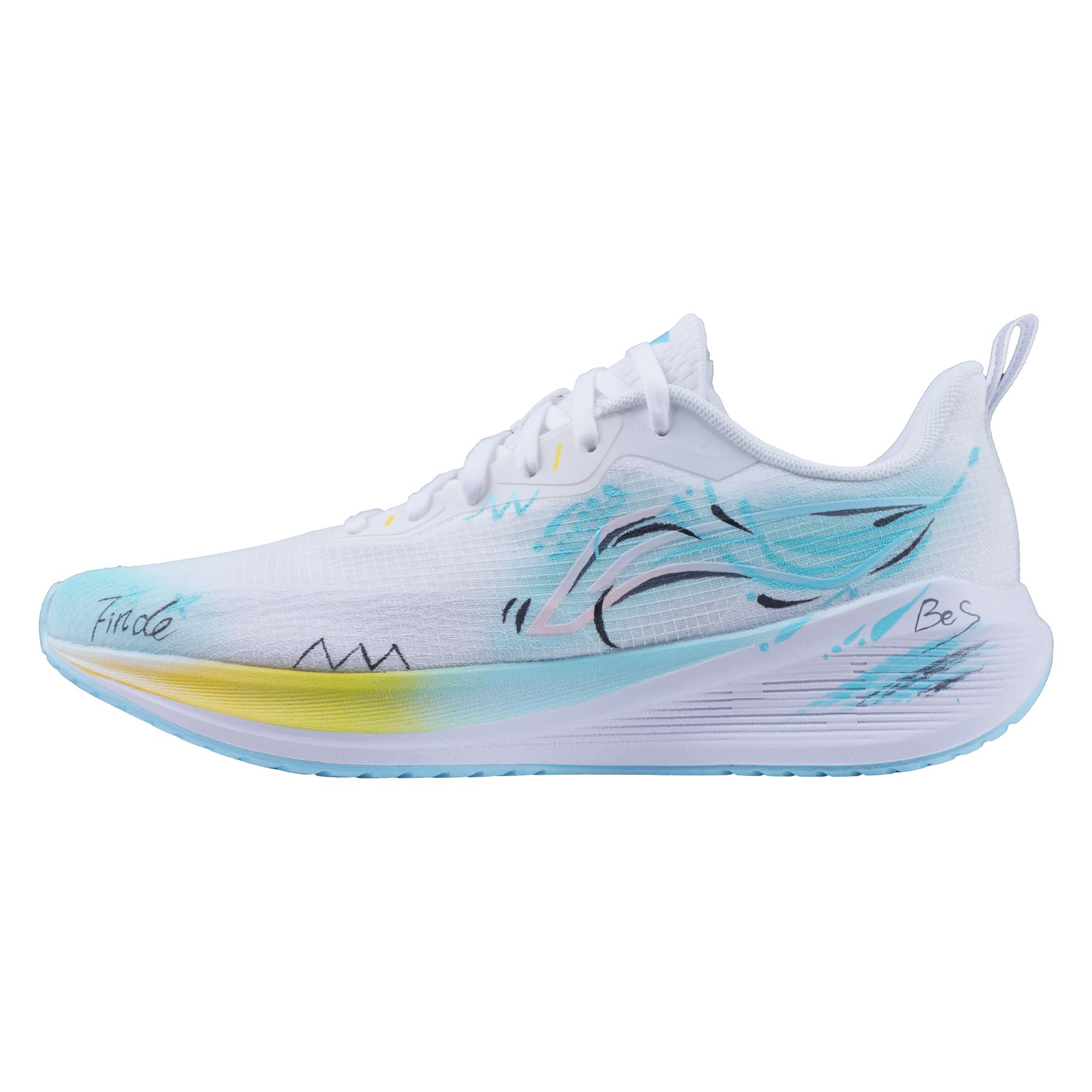 Li Ning Wuyue Амортизирующие Нескользящие Износостойкие Низкие Беговые Кроссовки Мужские Бело-Синие ARST003-1(Команда596-) 39.5