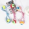 Shiba Inu Cotton Rope Toy: Tennis Ball & Knot for Teeth Cleaning and Boredom Relief