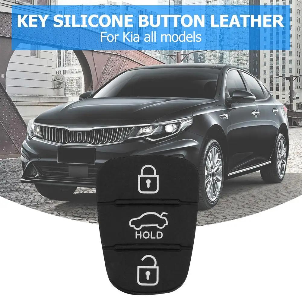 Car Replacement 3 Button Remote Key Fob Case Rubber Pad for Hyundai I10 I20 I30 IX35 for Kia K2 K5 Rio Sportage Flip Key Parts
