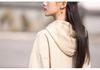 Women's Winter Heavy Industry Insulated Plus Velvet Hooded Button-Up Cotton Linen Pullover