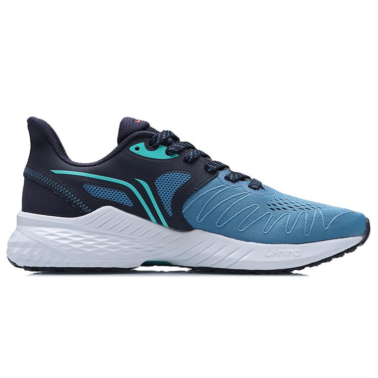 New LiNing Slip Resistant, Abrasion Resistant, Breathable Low Top Running Shoes Unisex Blue Black ARHR055-3