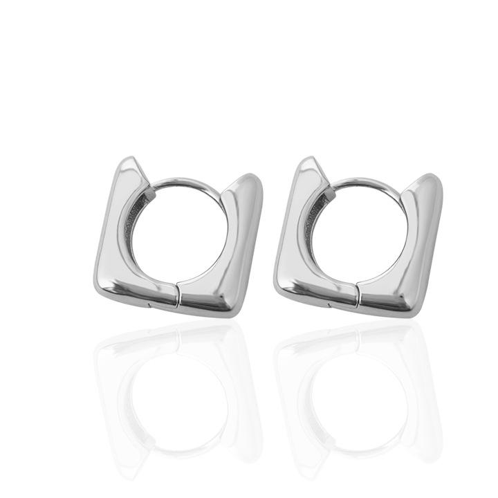 

Минималистичные геометрические квадратные серьги для женщин - Блестящие, простые французские кольца