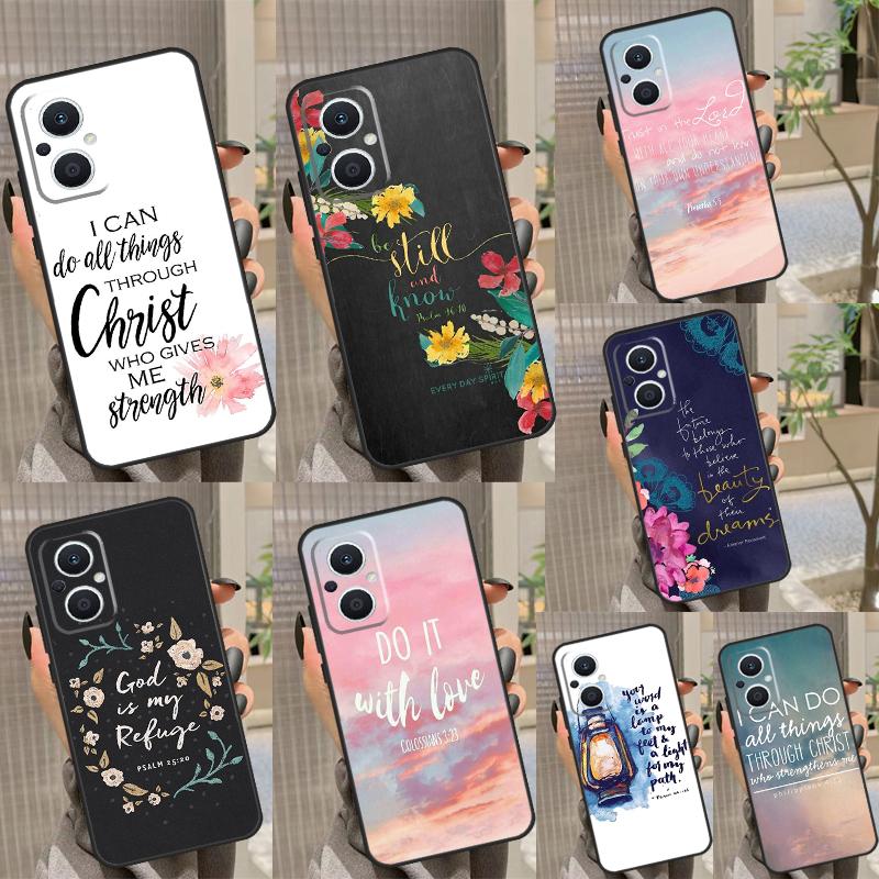 Bible Verse Philippians Jesus Christ Funda For OPPO Reno 3 4 5 6 7 8 Lite 2Z 4Z 5Z 8T OPPO Find X6 X5 Pro X2 Neo X3 Lite Case