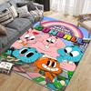 Tappeto Stampato in Flanella Disegni Cartoni Animati The Amazing World of Gumball, Decorazione per Divano di Casa per Soggiorno e Camera da Letto, Tappetino Antiscivolo in Flanella per G