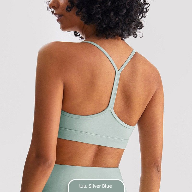 

Lu Same Sports Intimates Naked Women Brushed Plaid Moisture Wicking Yoga Clothes Sling Workout Beauty Back Bra XL (70.00 kg-75.00 kg SILVER BLUE