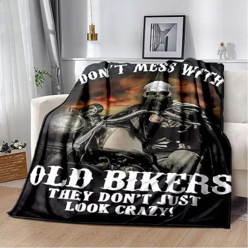 3D retro motorcycle  area Printing Blanket,Fashion Soft Cozy Living room Bedroom Sofa Bed Travel Blanket Birthday Gift