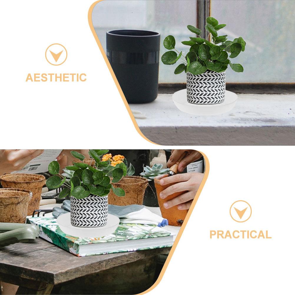 10Pcs Round Plastic Plant Trays Drip Saucers for Indoor Potted Plants Water Holder Base Garden Decoration Drainage Solution