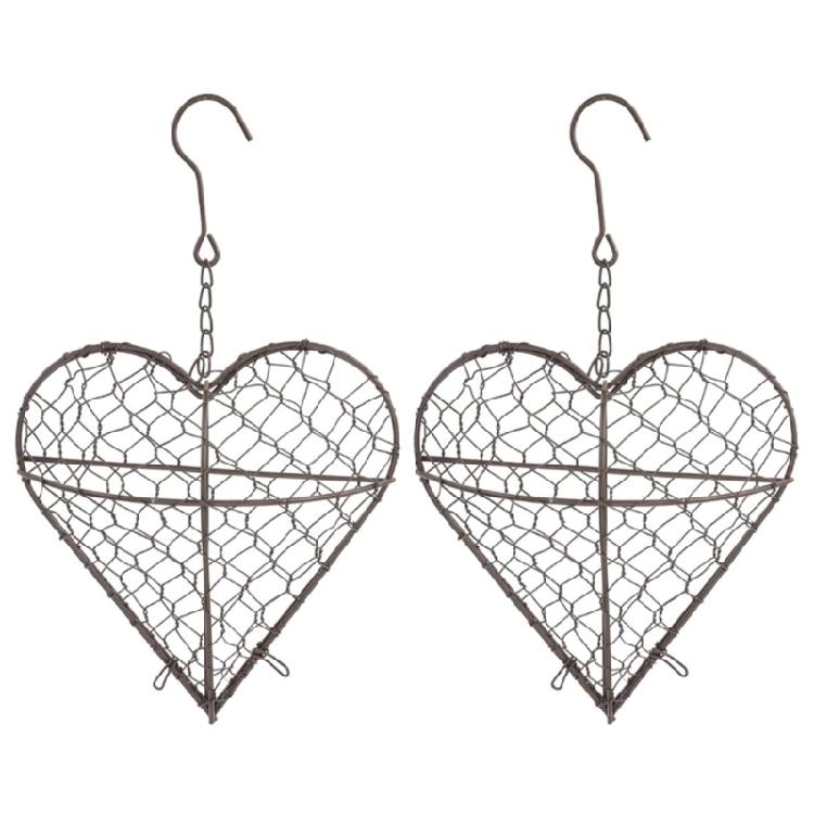 

2PCS Iron Nesting Heart Hanging Basket For Bird Nesting Materials And Small Garden Yard Decoration Nesting Shelter 1