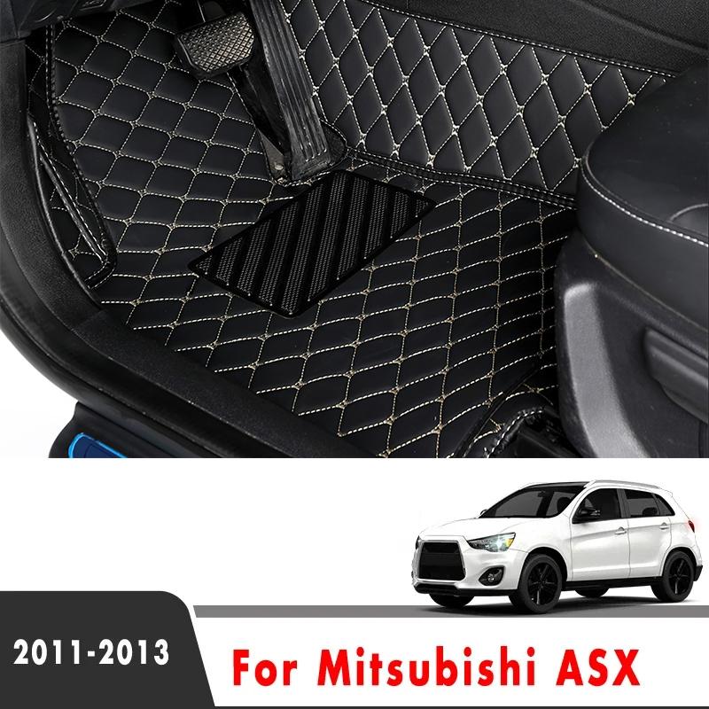 For Mitsubishi ASX 2013 2012 2011 Car Floor Mats Protect Auto Interior Accessories Waterproof Covers Carpets Leather Parts Rugs