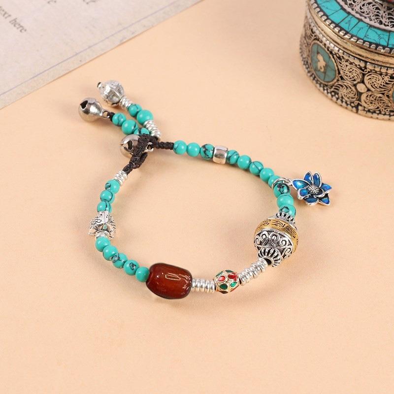 

Retro beaded bracelet women s niche design Tibetan woven bracelet high-end national tide accessories