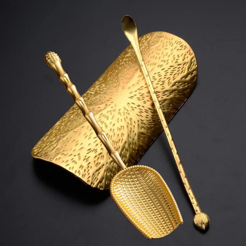 3/2/1pcs Alloy Weaving Teaspoon Sets Vintage Chinese Kung Fu Tea Accessories Zen Coffee Bean Taking Tools Tea Shovel Chaze