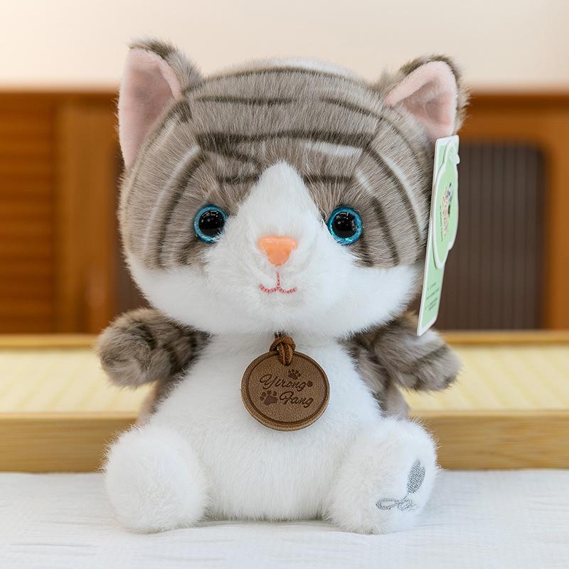 Striped Cat Plush Doll for Kids' Sleep Comfort & Desk Decor