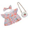 Plush Doll Clothes Cotton and Cloth Bow Tie 20cm Plush Doll Outfits Dress with Strawberry Bag 3