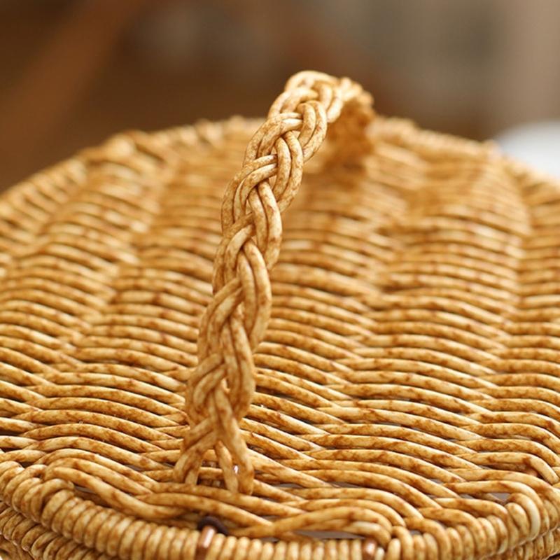 Handgewebter Zylinder Aufbewahrungskorb Badezimmer Organizer für 3 Rollen Toilettenpapier Freistehendes Badregal Dekoration