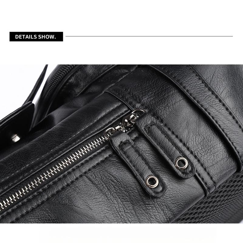 Męski Plecak Plecak ze Skóry PU Duże Plecaki na Laptopa Męski Czarny Tornister dla Nastolatków Chłopców