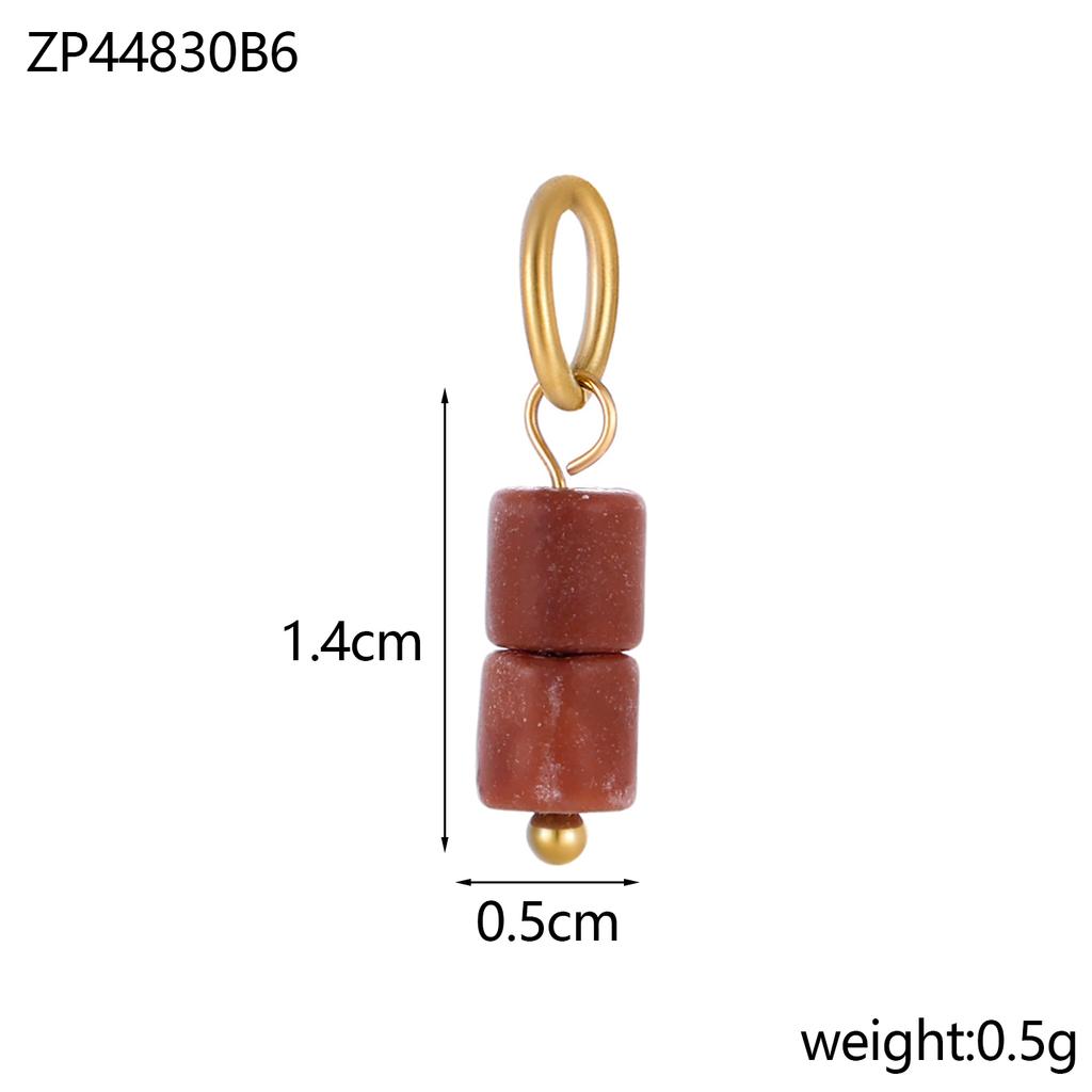 Trend Colorful Handmade Natural Stone DIY Necklace Charm Pendant 18K Gold Plated Stainless Steel Accessories Fashion Jewelry