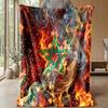 Morocco Football Printed Flannel Blanket Skin Friendly Warm Decorative Throw for Indoor Couch Bed Daily Use