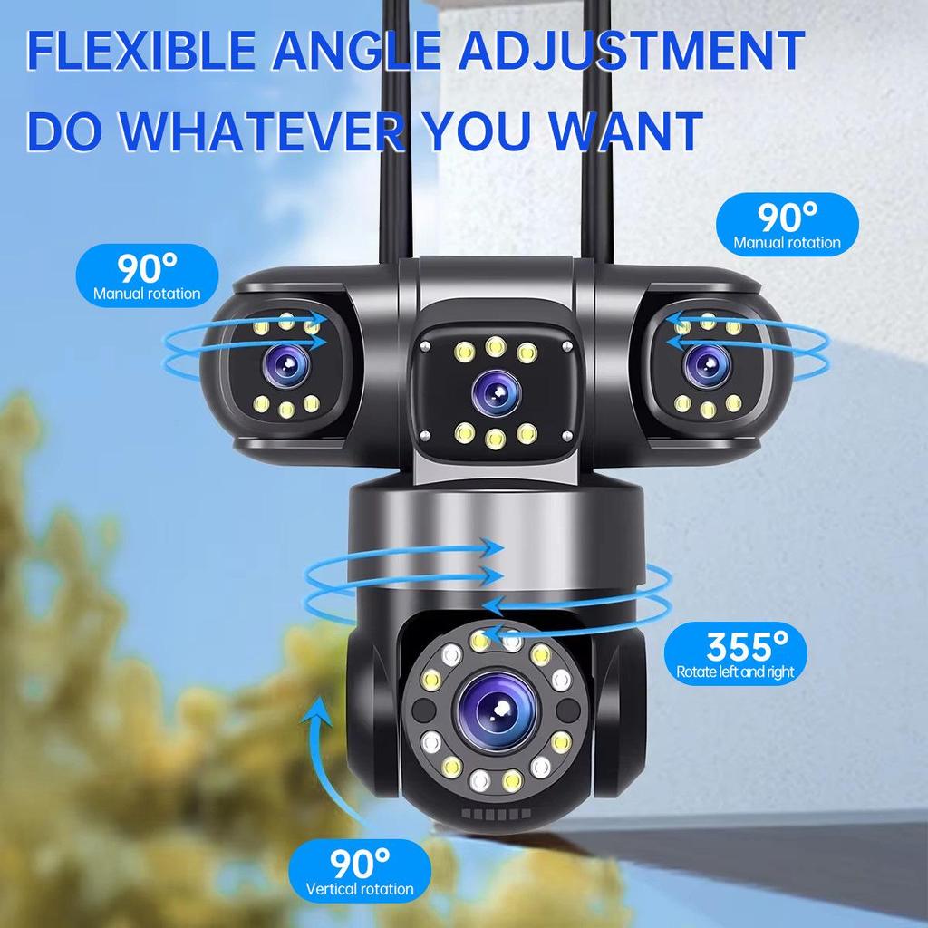 HiEasy 4K Outdoor Wireless WiFi Surveillance Camera: Four-Lens, Home Monitoring