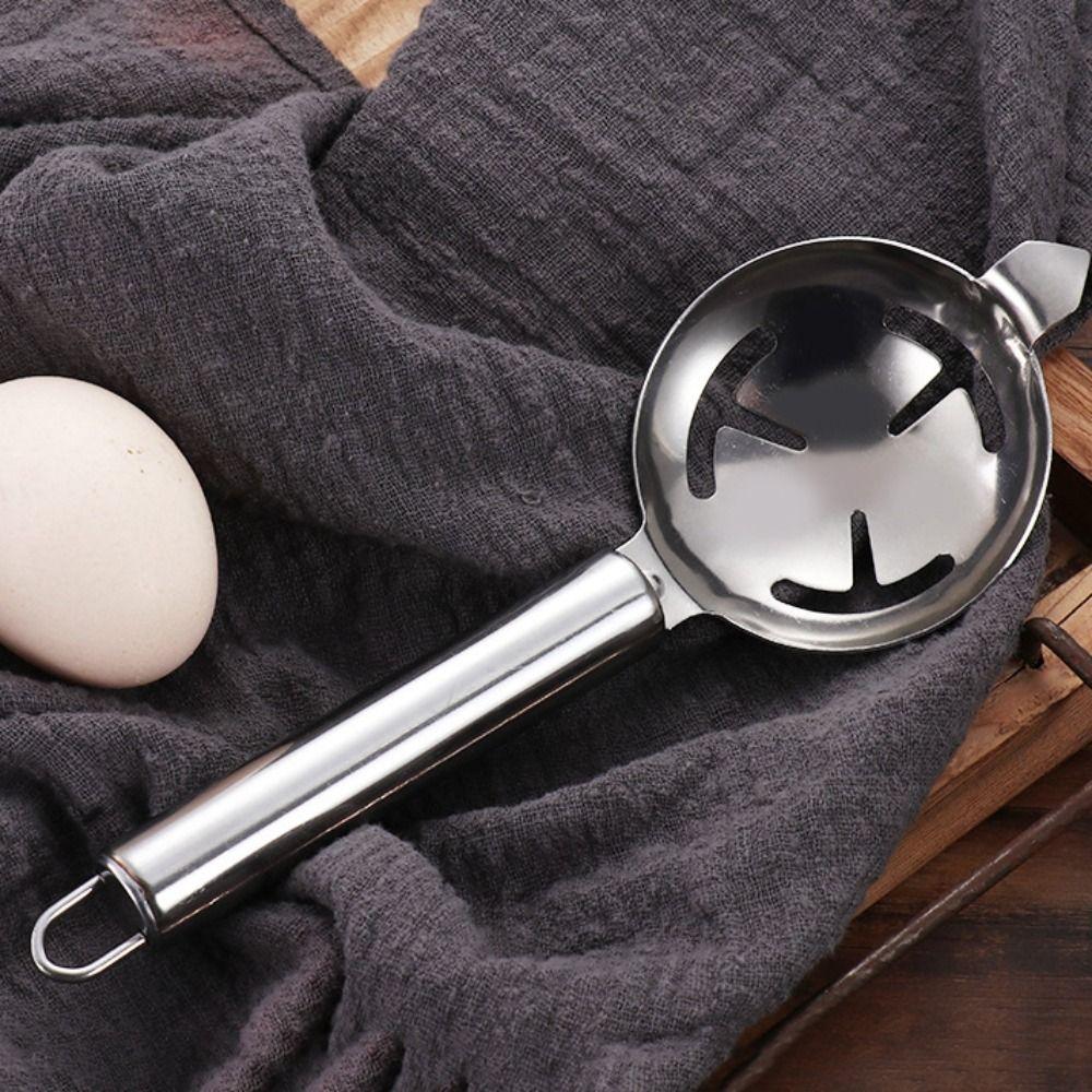 Extended Lug Design Stainless Steel Yolk Filter Long Handle Yolk Strainer  Kitchen