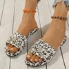 Fashion 2025 Summer Leopard Slippers Women Luxury Outdoor Beach Flip Flops Female Flat Sandals Woman Trend Design Slides Shoes