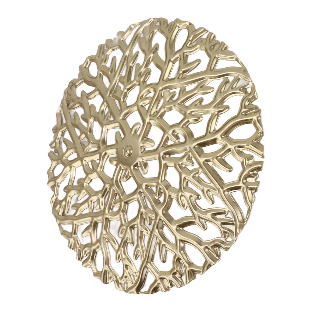 Gold Wall Art Set Iron Exquisite Tree Branch Round Shape Hollow Design Metal Wall Hanging