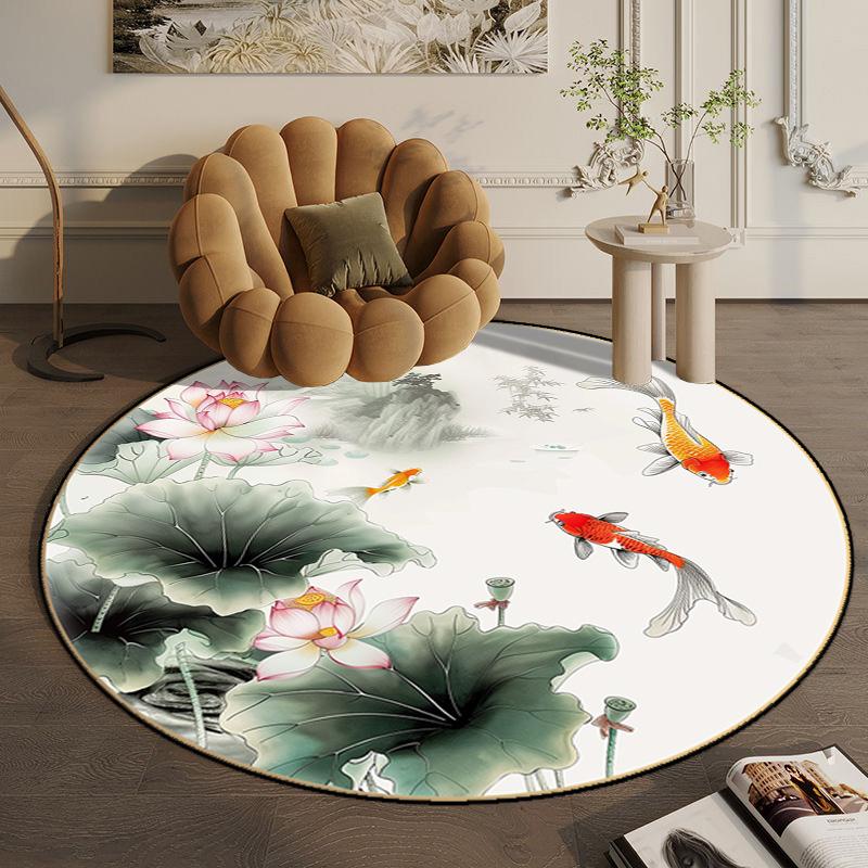 

3D Butterfly Round Carpets Living Room Home Decoration Large Rugs Non-slip Bedroom Bedside Floor Mat Washable Lounge Study Rugs 60x60cm (Diameter)