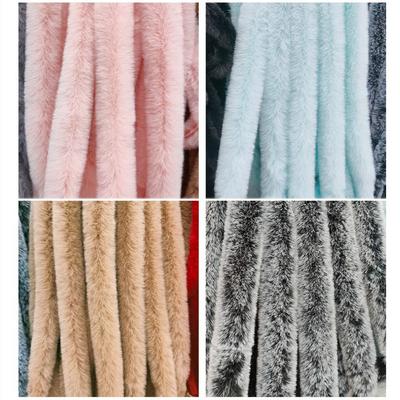 1M Nepbont Lint Lint Handgemaakte Wol Topjes Kunstbont Streep Decoratie Pluizige Rand