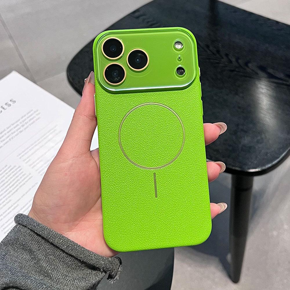 Compatible with Apple IPhone 17 Pro Max Leather Texture Magnetic Phone Case, Supports Wireless Charging, and Is A Protective Case for IPhone 16 Plus