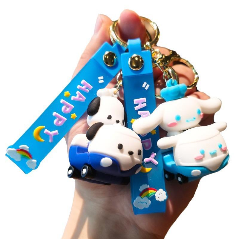 Tram Sanrio Kuromimi Keychain Cartoon Small Gift Doll Machine Car Keychain Gift Push Gift Cute Personalized Gifts Y2k Fashion