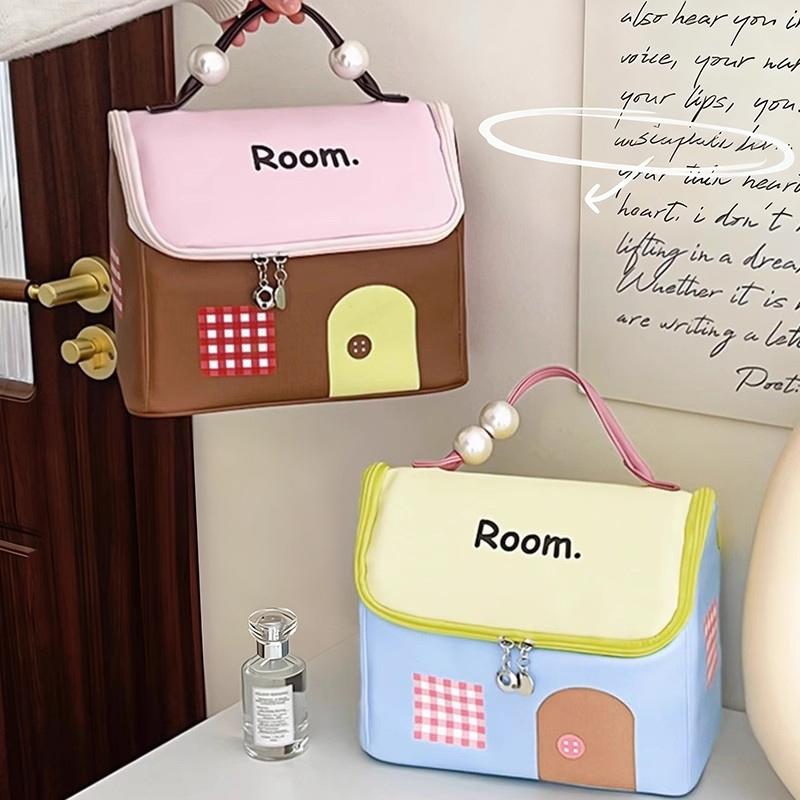 Large Capacity Makeup Bag Mini Room Shape Cosmetics Storage Bags Pouch Travel Storage Bag Toiletries Organizer Storage Supplies