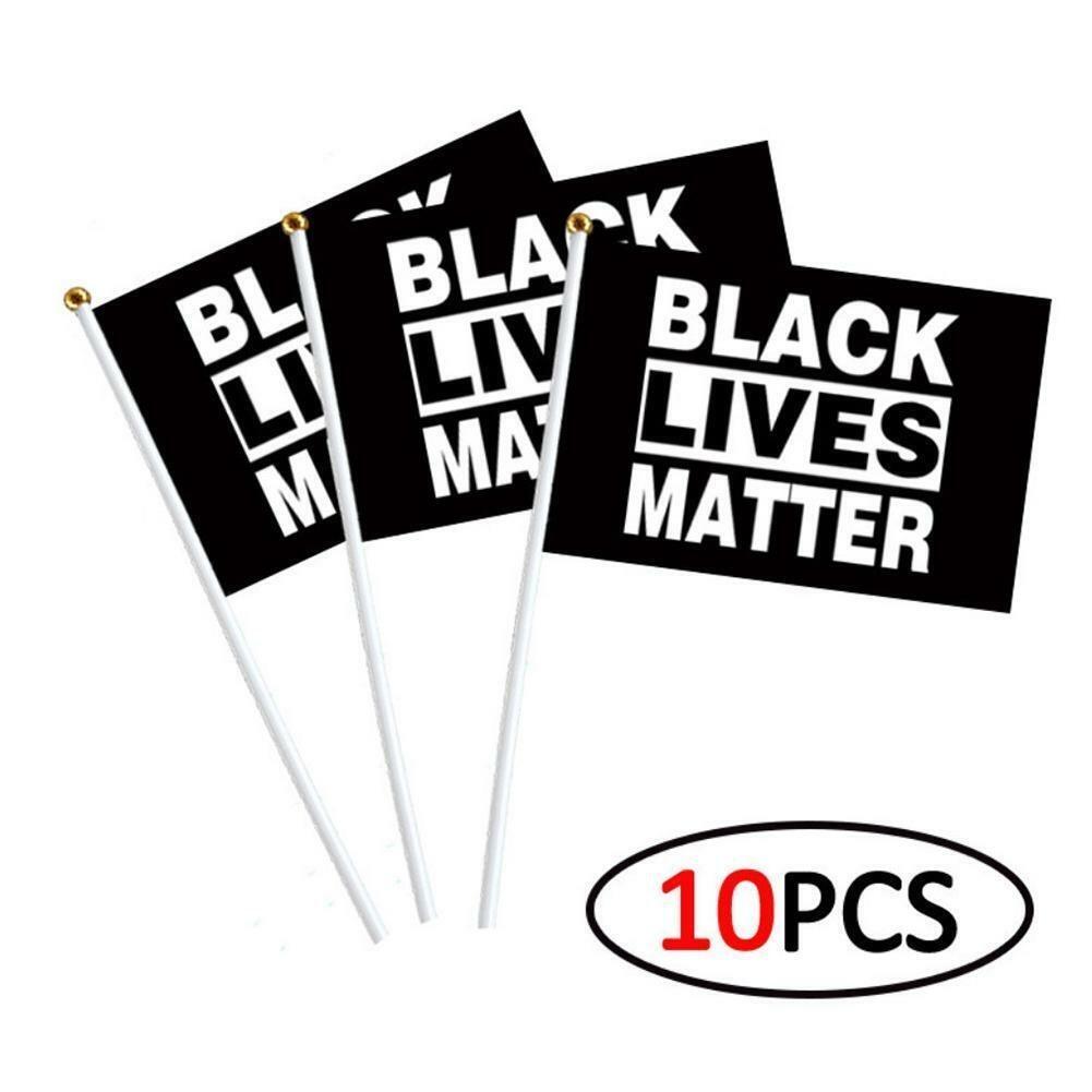Durable Polyester Black Lives Matter Hand Waving Flags For Outdoor Peace Protests 10pcs Set Black Lives Matter-1