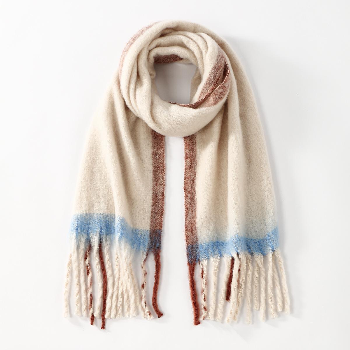 

Hot Fashion Thick Pashmina Scarf Woman Winter Warm Shawl Ladies Long Wraps Tassels Scarves Cashmere Like Muffler Bandelet 200X40cm