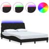 Bed Frame with LED Lights Without Mattress Black 120x200 Cm Fabric