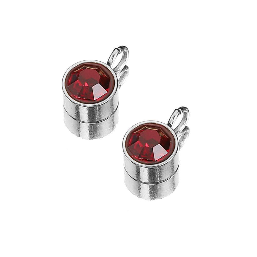 10pcs Stainless Steel Birthstones 6mm Zircon Charms Pendants Rhinestone Crystal Beads for Necklace Bracelet Jewelry Making DIY