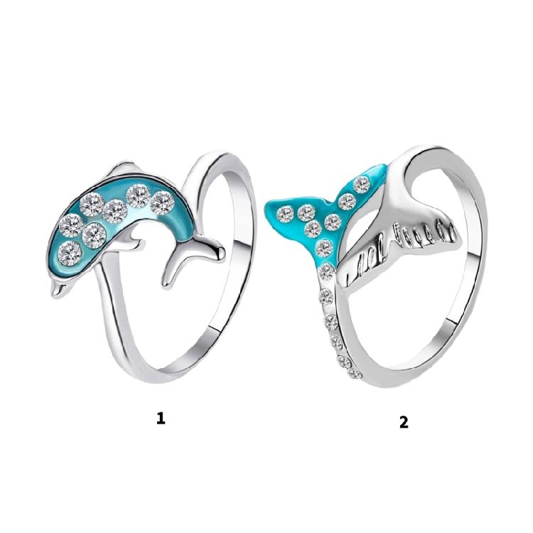 Blue Marine Animal Themed Rings Polished Interior Process Strong Wear